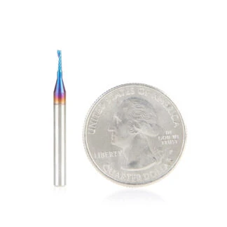 51395-K Solid Carbide CNC Spektra™ Extreme Tool Life Coated Spiral 'O' Flute, Plastic Cutting 1.2mm Dia x 4mm x 3mm Shank Up-Cut Router Bit