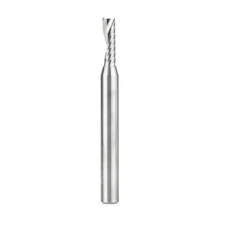 51423 Solid Carbide CNC Spiral 'O' Single Flute, Plastic Cutting 3/16 Dia x 5/8 x 1/4 Shank x 2-1/2 Inch Long Up-Cut Router Bit