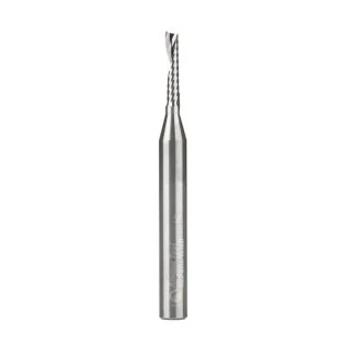 51445 Solid Carbide CNC Spiral 'O' Single Flute, Plastic Cutting 1/8 Dia x 5/8 x 1/4 Shank x 2-1/2 Inch Long Up-Cut Router Bit