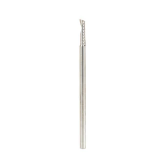51491 Metric Solid Carbide CNC Spiral 'O' Single Flute, Plastic Cutting 3mm Dia x 12mm x 3mm Shank x 64mm Long Up-Cut Router Bit