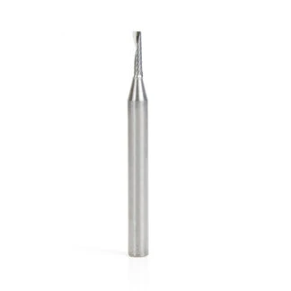 57316 Metric Solid Carbide CNC Spiral 'O' Single Flute, Plastic Cutting 3mm Dia x 12mm x 6mm Shank x 64mm Long Up-Cut Router Bit