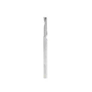 57318 Metric Solid Carbide CNC Spiral 'O' Single Flute, Plastic Cutting 4mm Dia x 20mm x 4mm Shank x 64mm Long Up-Cut Router Bit