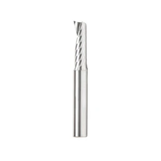 57325 Metric Solid Carbide CNC Spiral 'O' Single Flute, Plastic Cutting 8mm Dia x 25mm x 8mm Shank x 64mm Long Up-Cut Router Bit