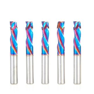 46010-K-5 5 Pack CNC Solid Carbide Spektra™ Extreme Tool Life Coated Compression Spiral 3 Flute x 3/8 Dia x 1-1/8 x 3/8 Shank