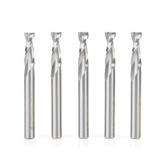 46102-5 5 Pack Solid Carbide Spiral Plunge 1/4 Dia x 3/4 x 1/4 Inch Shank Up-Cut