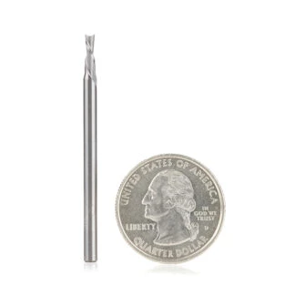46239 Solid Carbide Spiral Plunge 3/32 Dia x 1/4 x 1/8 Shank x 2 Inch Long Down-Cut