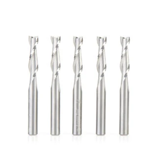 46315-5 5 Pack Solid Carbide Spiral Plunge 1/4 Dia x 1 Inch x 1/4 Shank Up-Cut