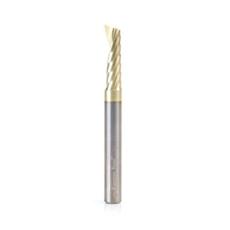 51458-Z Solid Carbide CNC Spiral 'O' Flute, Aluminum Cutting 1/4 Dia x 7/8 x 1/4 Shank Up-Cut ZrN Coated Router Bit