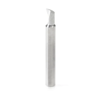 51479 Solid Carbide CNC Spiral 'O' Single Flute, Aluminum Cutting 1/4 Dia x 3/8 x 1/4 Shank x 2 Inch Long Up-Cut Router Bit