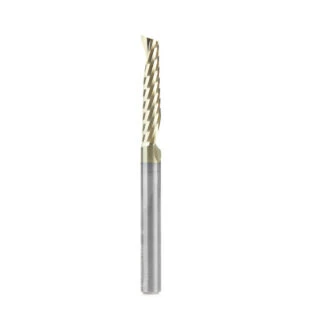 51481-Z Solid Carbide CNC Spiral 'O' Flute, Aluminum Cutting 1/4 Dia x 1-1/4 x 1/4 Shank Up-Cut ZrN Coated Router Bit