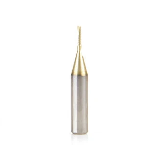 51488-Z Solid Carbide CNC Spiral 'O' Flute, Aluminum Cutting 1/16 Dia x 1/4 x 1/4 Shank Down-Cut ZrN Coated Router Bit