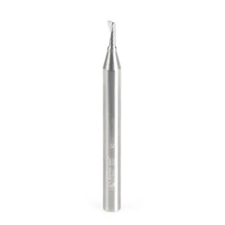 51490 Metric Solid Carbide CNC Spiral 'O' Single Flute, Aluminum Cutting 3mm Dia x 8mm x 6mm Shank x 63mm Long Up-Cut Router Bit