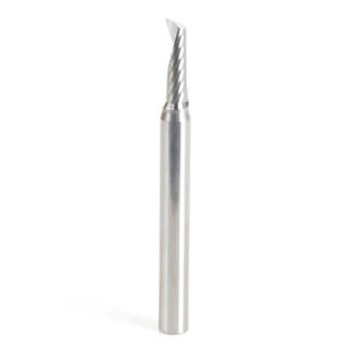 51494 Metric Solid Carbide CNC Spiral 'O' Single Flute, Aluminum Cutting 5mm Dia x 16mm x 6mm Shank x 63mm Long Up-Cut Router Bit