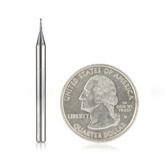 51742 AlTiN Coated CNC Steel, Stainless Steel & Composite Ball End Mini Mill 0.025 Dia x 0.075 x 1/8 Shank