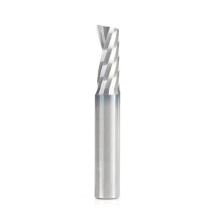 51844 Solid Carbide CNC Spiral 'O' Single Flute, Aluminum Cutting 3/8 Dia x 7/8 x 3/8 Shank x 2-1/2 Inch Long Up-Cut Router Bit
