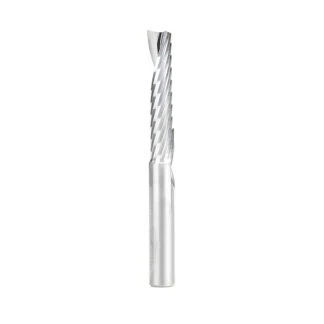 57305 Metric Solid Carbide CNC Spiral 'O' Single Flute, Aluminum Cutting 8mm Dia x 38mm x 8mm Shank x 76mm Long Up-Cut Router Bit