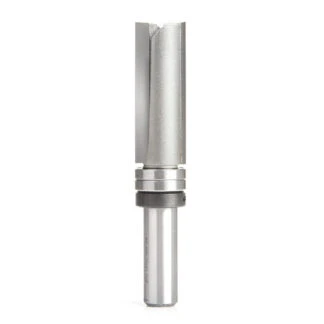 Carbide Tipped Flush Trim Plunge Template 3/4 Dia x 2 x 1/2 Inch Shank with 2 Upper Ball Bearings