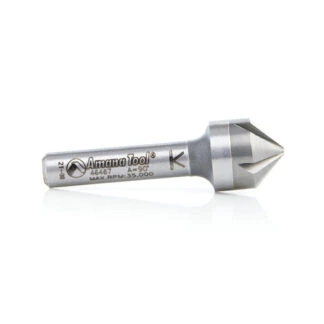 Solid Carbide CNC 90 Degree Angle x 1/2 Dia x 1/4 x 1/4 Shank x 1-3/4 Inch Long 5 Flute Countersink