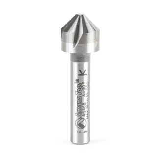 Solid Carbide CNC 90 Degree Angle x 1/2 Dia x 5mm x 1/4 Shank x 1-9/16 Inch Long 5 Flute Countersink