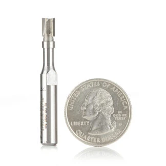 Miniature Flush Trim Plunge Template 3/16 Dia x 1/4 x 1/4 Inch Shank Carbide Tipped Router Bit with Mini 3/16 Dia Upper Ball Bearing