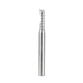 Solid Carbide CNC Spiral 'O' Single Flute, Plastic Cutting 7/32 Dia x 3/4 x 1/4 Shank x 2-1/2 Inch Long Up-Cut