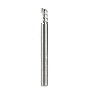 Solid Carbide CNC Spiral 'O' Single Flute, Plastic Cutting 3/16 Dia x 3/8 x 3/16 Shank x 2 Inch Long Up-Cut Router Bit