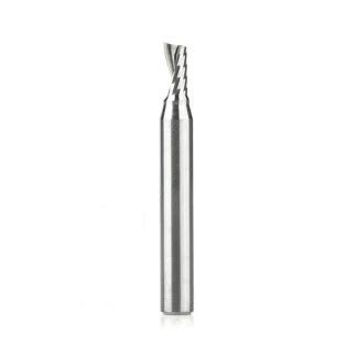 Solid Carbide CNC Spiral 'O' Single Flute, Plastic Cutting 3/16 Dia x 3/8 x 1/4 Shank x 2 Inch Long Up-Cut Router Bit