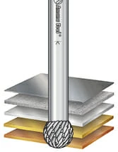 SD Burrs Solid Carbide Head Brazed into Steel Shank Ball Shape Double Cut Burr Bit