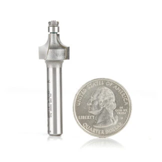 Carbide Tipped Miniature Corner Rounding 5/32 Radius x 1/2 Dia x 3/8 x 1/4 Inch Shank with Mini 3/16 Dia Lower Ball Bearing