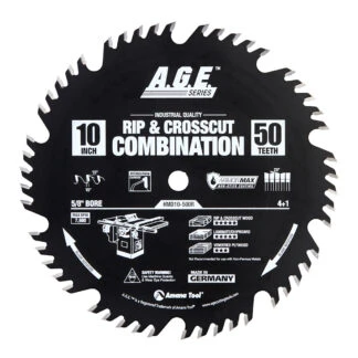 MD10-500R Carbide Tipped Combination ArmorMax® Coated 10 Inch Dia x 50T 4+1 15 Deg 5/8 Bore Circular Saw Blade