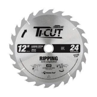 12024-30 Carbide Tipped Ti-Cut™ General Purpose & Finishing 12 Inch Dia x 24T ATB 10 Deg 30mm Bore