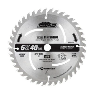 165-400 Carbide Tipped General Purpose Wood Cutting Trim 6-1/2 Inch Dia x 40T ATB 20 Deg 5/8 Bore with Diamond Knockout