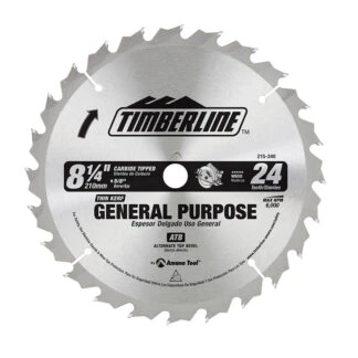 215-240 Carbide Tipped General Purpose 8-1/4 Inch Dia x 24T ATB 15 Deg 5/8 Bore with Diamond Knockout