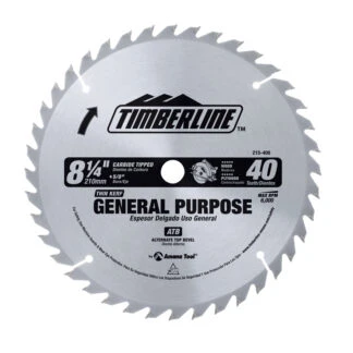 215-400 Carbide Tipped General Purpose 8-1/4 Inch Dia x 40T ATB 20 Deg 5/8 Bore with Diamond Knockout