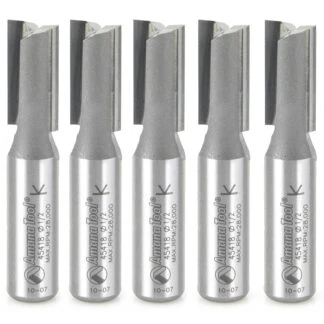 45418-5 5-Pack Carbide Tipped Straight Plunge 1/2 Dia x 1 Inch x 1/2 Shank