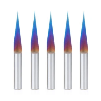 45611-K-5 5-Pack Solid Carbide 15 Degree Engraving 0.005 Tip Width x 1/4 Inch Shank Signmaking Spektra™ Extreme Tool Life Coated Router Bit