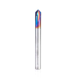 45633-K Solid Carbide V-Groove 90 Deg x 1/4 Dia x 1/8 x 1/4 Inch Shank Spektra™ Extreme Tool Life Coated Router Bit