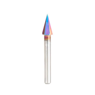 45642-K Solid Carbide (Brazed To Steel Shank) Cutting Edge V-Groove 30 Deg x 3/8 Dia x 0.700 x 1/4 Inch Shank Spektra™ Extreme Tool Life Coated Router Bit