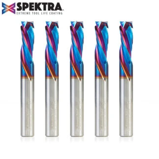 46020-K-5 5-Pack CNC Solid Carbide Spektra™ Extreme Tool Life Coated Mortise Compression Spiral 3/8 Dia x 1 Inch x 3/8 Shank