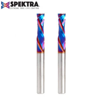 46170-K-2 2-Pack CNC Solid Carbide Spektra™ Extreme Tool Life Coated Compression Spiral 1/4 Dia x 7/8 x 1/4 Inch Shank