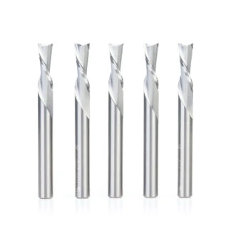 46202-5 5-Pack Solid Carbide Spiral Plunge 1/4 Dia x 3/4 x 1/4 Inch Shank Down-Cut