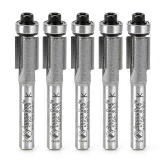 47102-5 5-Pack Carbide Tipped Flush Trim 3/8 Dia x 1/2 x 1/4 Inch Shank