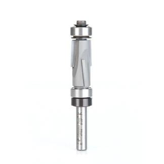 47164 Carbide Tipped Flush Trim Compression 1/2 Dia x 1 Inch x 1/4 Shank With Upper And Lower Ball Bearings