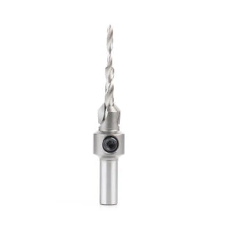 55122 Carbide Tipped 82 Degree Countersink with Slow Spiral Stepped Drill, #6 & #8 Screws 25/64 Dia x 5/32 Drill Dia x 5/16 Round Shank