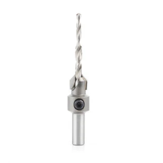 55124 Carbide Tipped 82 Degree Countersink with Slow Spiral Stepped Drill, #8 & #9-10 Screws 7/16 Dia x 11/64 Drill Dia x 5/16 Round Shank