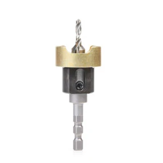 55336 Carbide Tipped 82 Degree Countersink with Adjustable Depth Stop and No-Thrust Ball Bearing, Hybrid for Festool® CENTROTEC® System 3/8 Dia x 5/32 Drill Dia x 1/4 Inch Quick Release Hex Shank