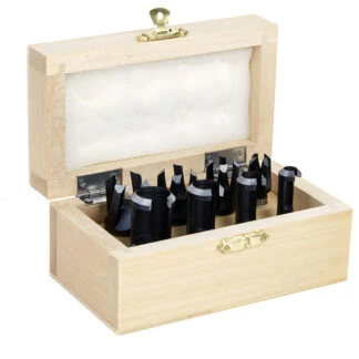 607-500 8 Piece Straight and Tapered Wood Plug Cutter Set in Wood Box