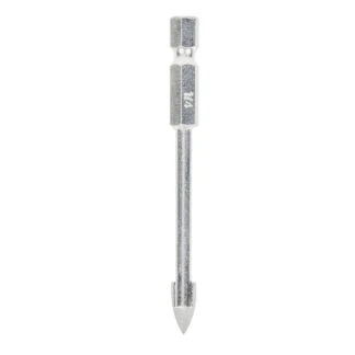 608-296 Carbide Tipped Glass and Tile Drill Bit 1/4 Inch Dia x 1/4 Inch Hex Shank