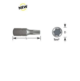 608-717 5 Piece Torx® Insert Bit Pack T20 Dia x 2 Inch Long