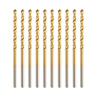 616-109 10 Piece Titanium Coated Drill Bit Pack 3/32 Dia x 2-1/4 Inch Long